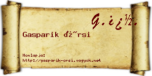 Gasparik Örsi névjegykártya